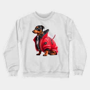 Cool Cyberpunk Cute Dachshund Dog Crewneck Sweatshirt